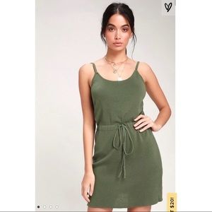 Lulus Thule Olive Green Knit mini dress medium